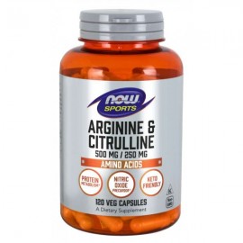 Arginín & Citrulín 500 mg / 250 mg - NOW Foods, 120cps