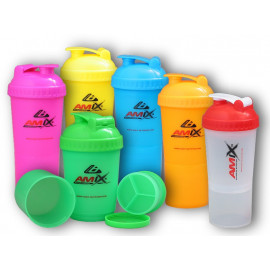 Shaker Monster Bottle Amix 600ml - bielo-červený uzáver